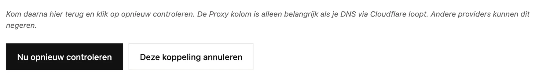 De knop Nu opnieuw controleren onder de records